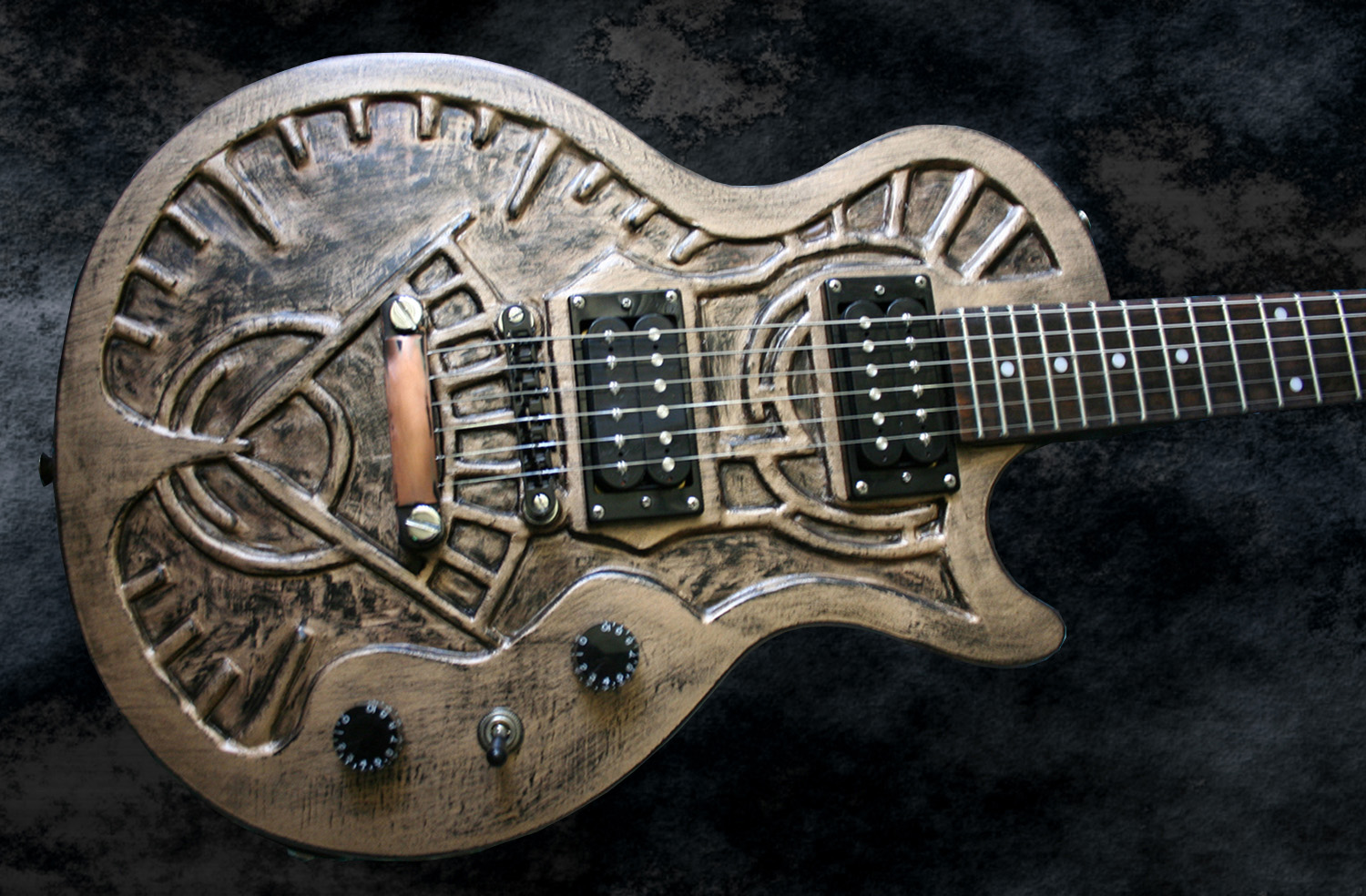 Steam-Punk Themed Custom Carved Epiphone Special II Guitar