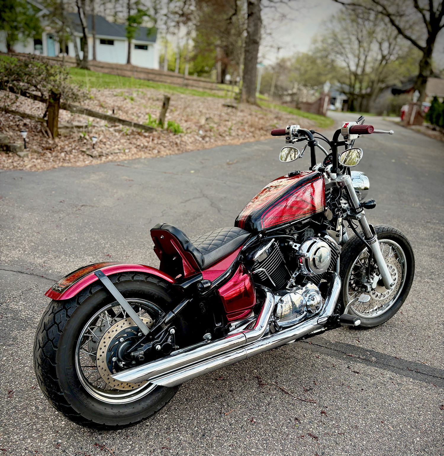 2004 Yamaha V Star 1100 Bobber in Driveway