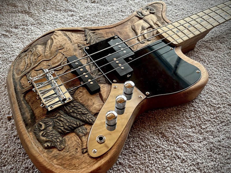 Custom Hand-Carved Colorado Themed Bass&nbsp;Guitar