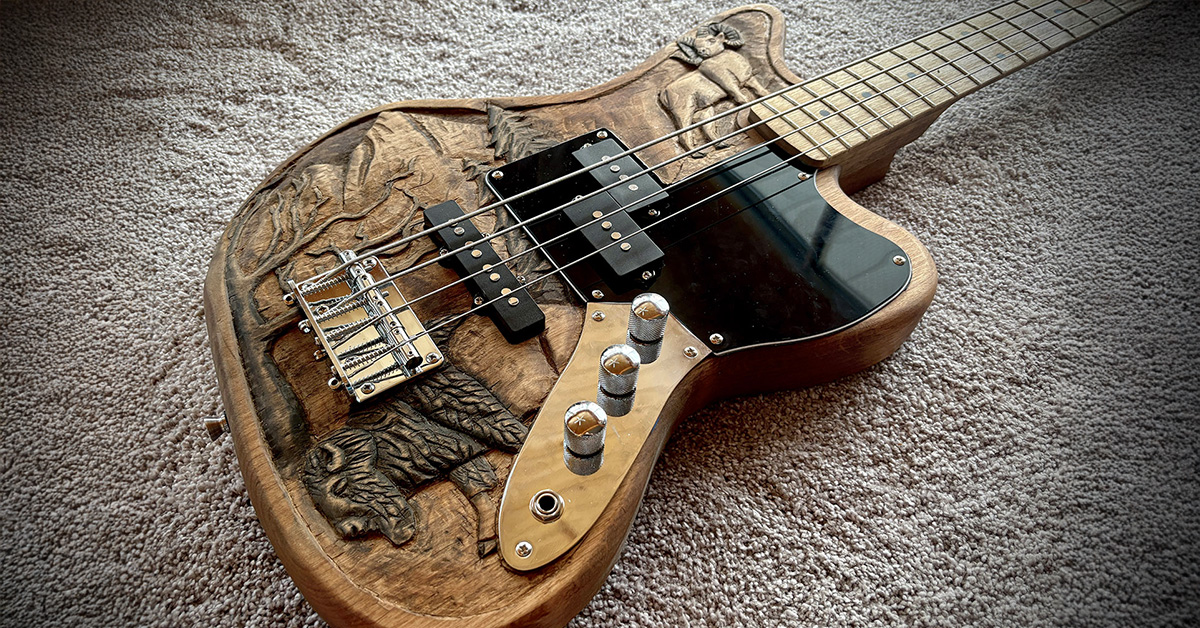 Custom Hand-Carved Colorado Themed Bass Guitar
